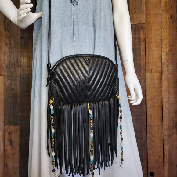 Valentino Garavani Quilted Crossbody Bag  Louis Vuitton fringe revamped upcycled - Picture 6 of 13